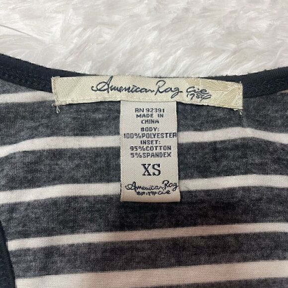 American Rag Stripe Floral Maxi Long Dress Racerback Sleeveless Size XS - Picture 2 of 5